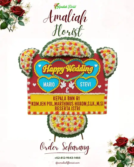 Papan Bunga Pernikahan Huwongo